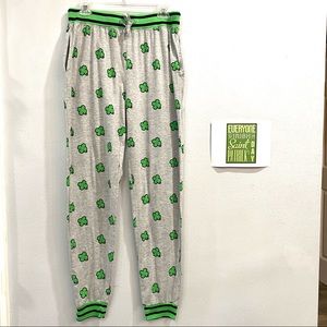 Mad Engine Shamrock Pajama Pants Unisex Medium Elastic Waist Drawstring Joggers